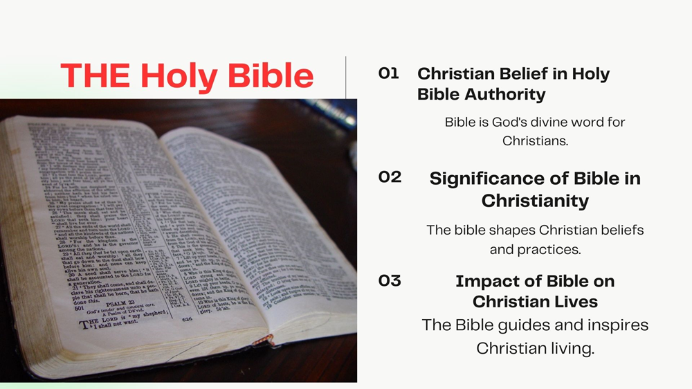 Christians Regard The Holy Bible As The Authoritative Word Of God.